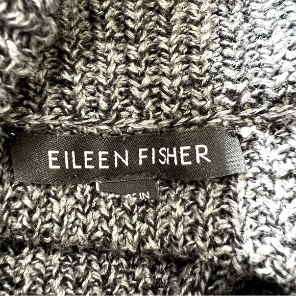 Eileen Fisher 100% Organic Cotton High Collar Button Closure Sweater Size M - Picture 7 of 9